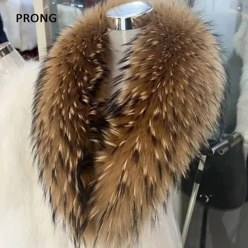 Winter Clothing Uae - Natural Raccoon Fur Collar Real Fur