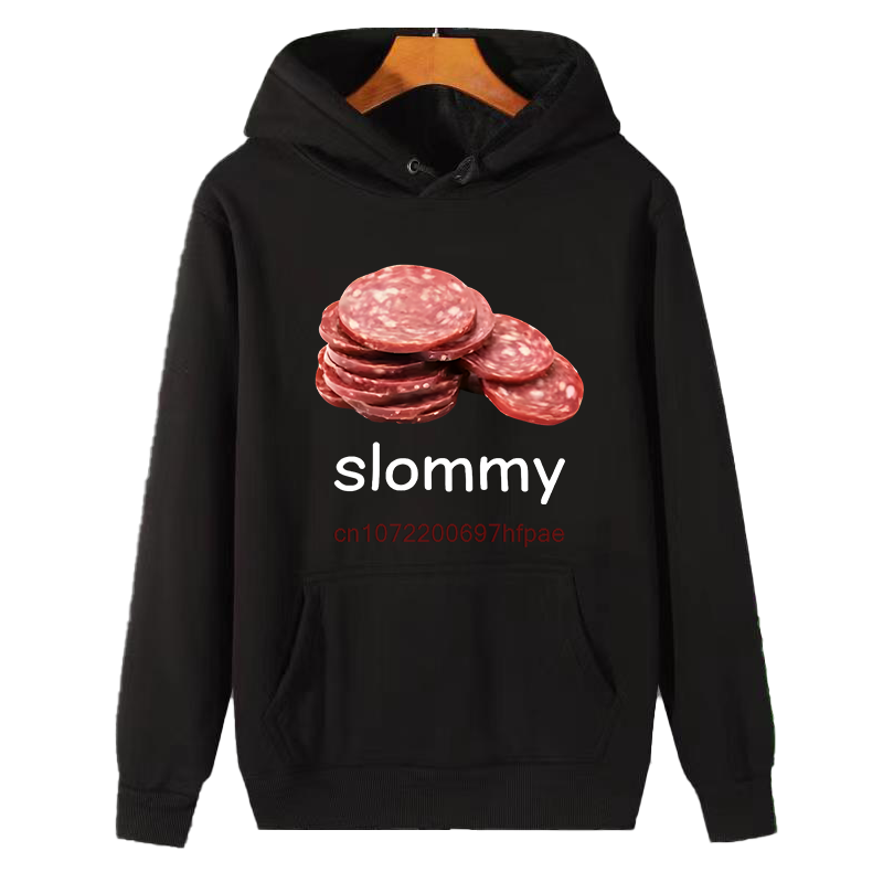 Winter Clothing Essential - Funny Slommy Salami Meme Graphic Hooded