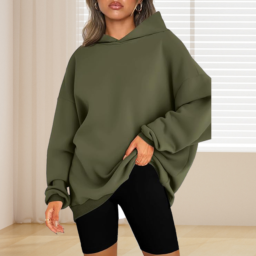 Plus Size Basic Solid Color Ho - Winter Clothing Women'S recension och pris