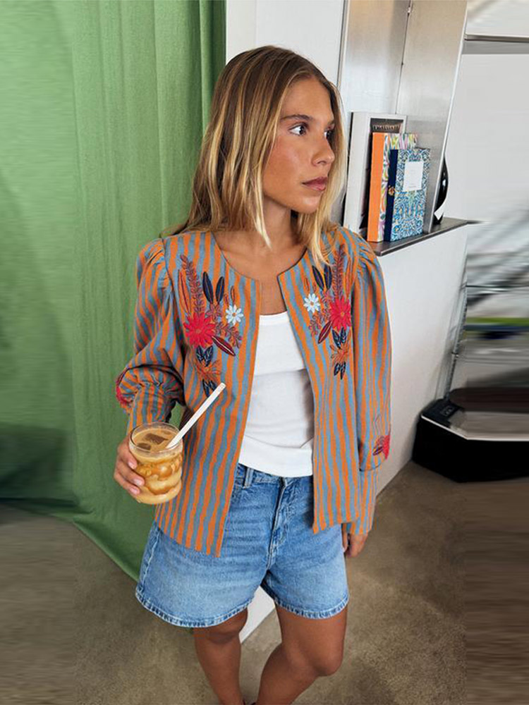 2026 Early Autumn Striped Flow - Winter Clothing Women'S recension och pris